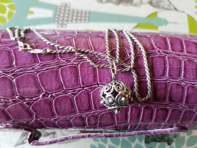 Antiguo colgante plata en filigrana hecho a mano