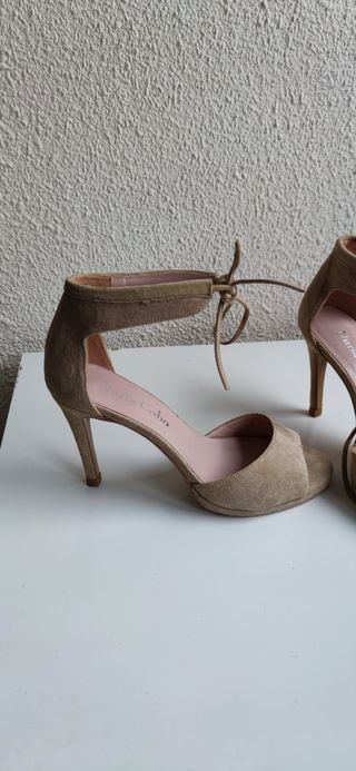 Sandalias de tacón nude 