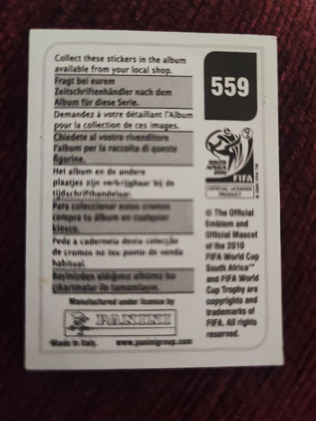 Cristiano Ronaldo world cup 2010 panini