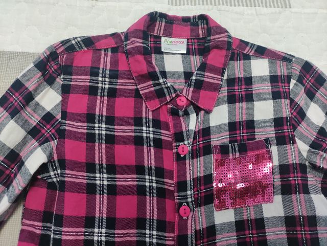 Camisa cuadros navideña - PRENATAL 6/7 AÑOS