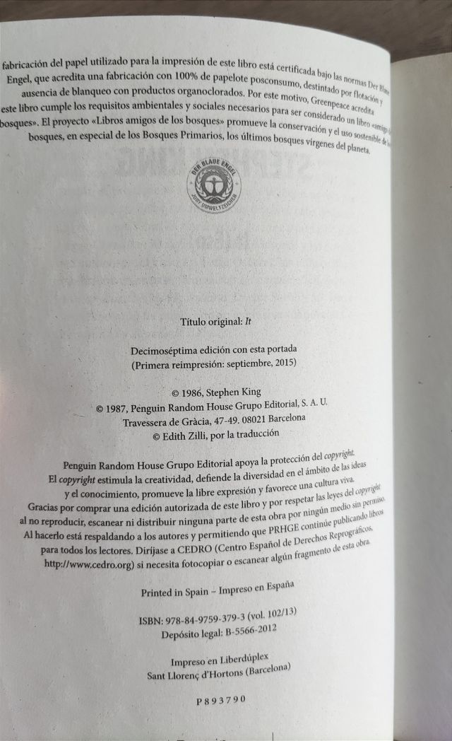 IT (eso) de Stephen King
