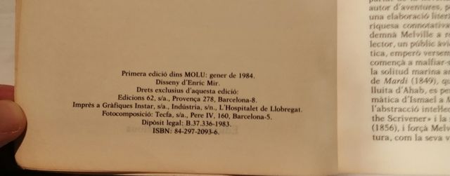 Moby Dick.          1a edicion 1984. 