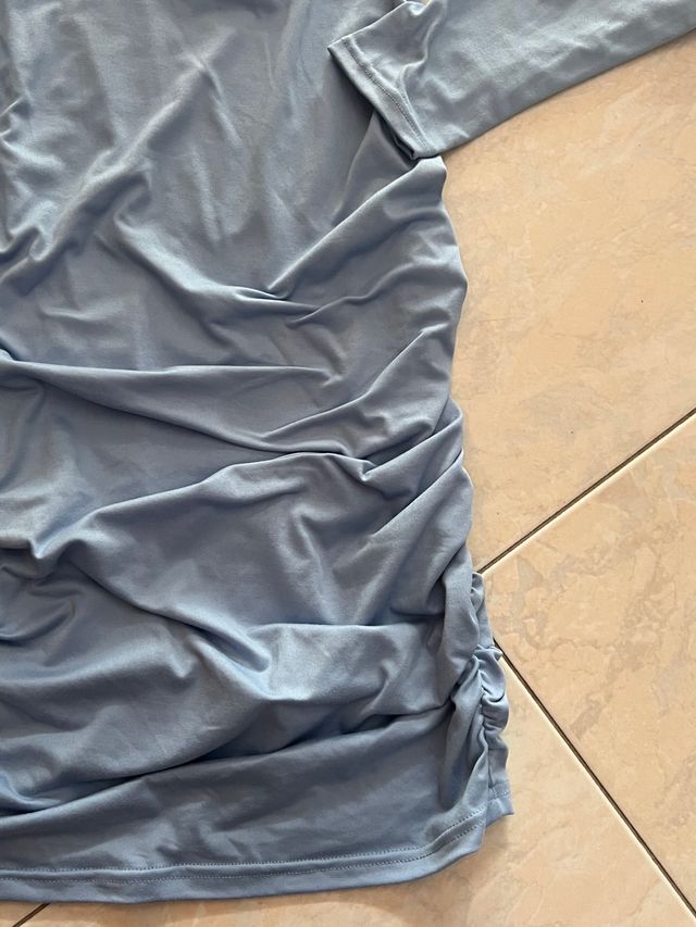 Abito drappeggiato azzurro vestito donna