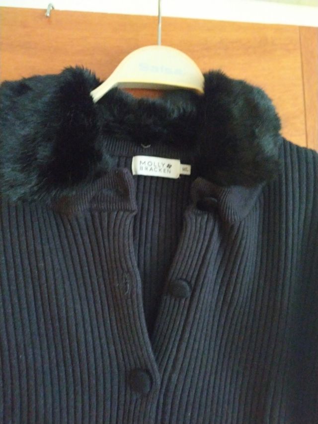 Jersey chaqueta, cuello pelo