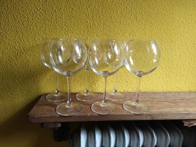 Juego 6 copas cristal. Vino