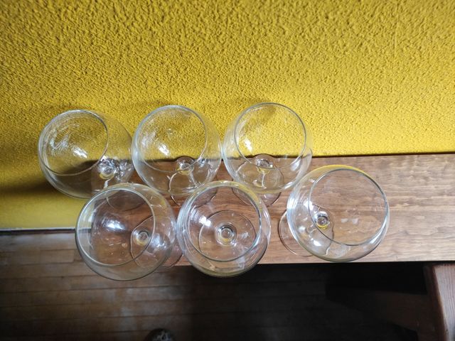 Juego 6 copas cristal. Vino