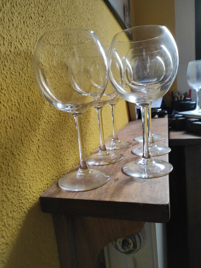 Juego 6 copas cristal. Vino