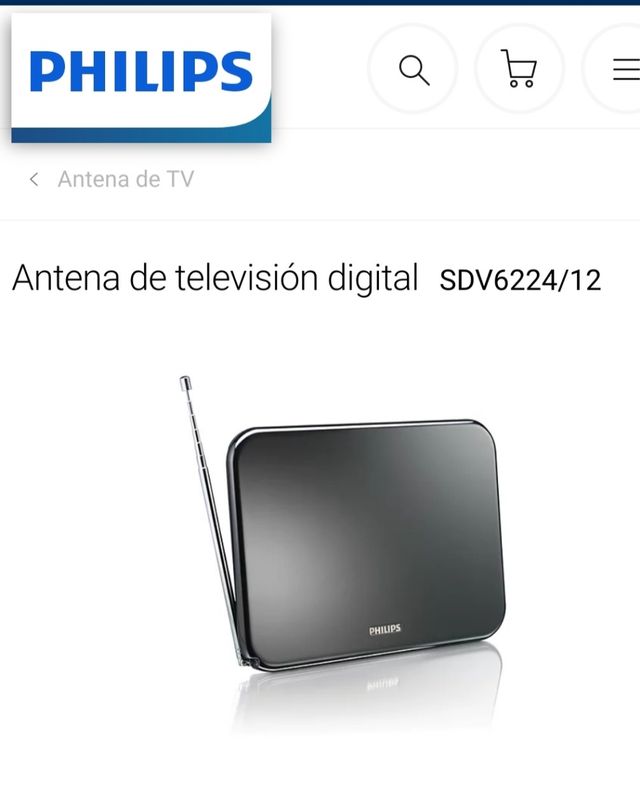 Antena TV interior con amplificador Phillips