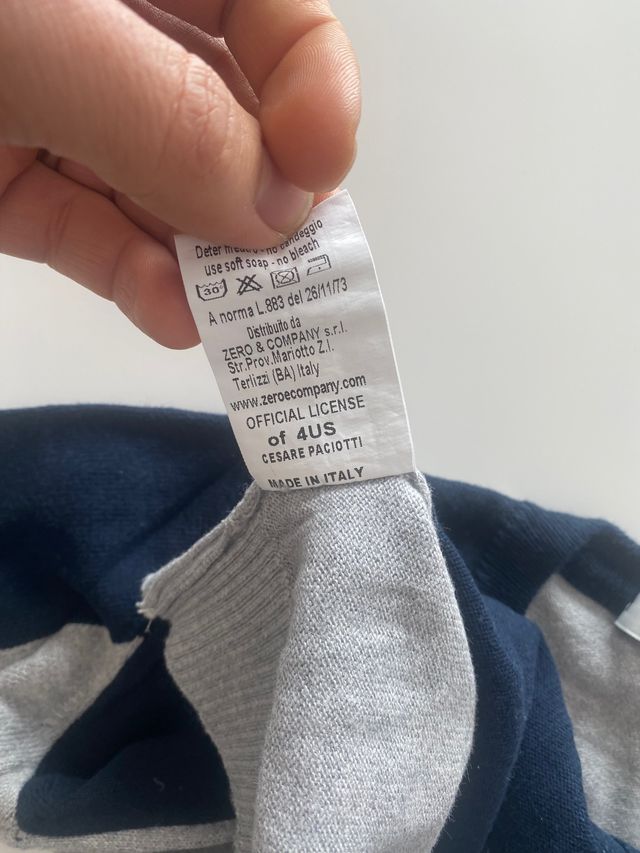 Maglia cardigan blu-grigio 4US Cesare Paciotti 5a