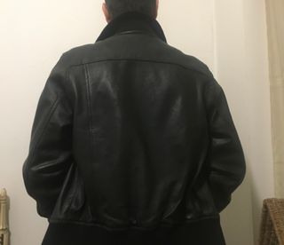 Cazadora biker piel negra