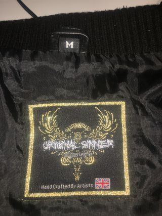 Cazadora biker piel negra