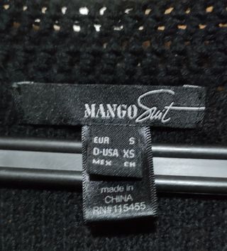 Chaqueta negra fiesta Mango. Talla 38/S 