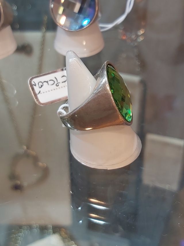 Anillos Zamak y Baño Plata cristal.
