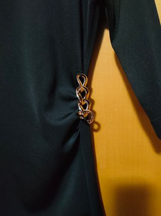 Almatrichi blusa negra fiesta T. 36 detalle dorado