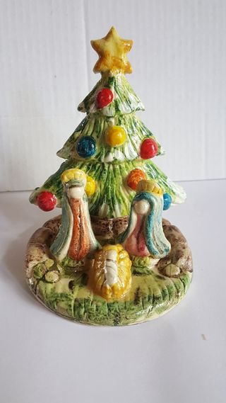 Presepe in ceramica decorato a mano cm. 7x9.5