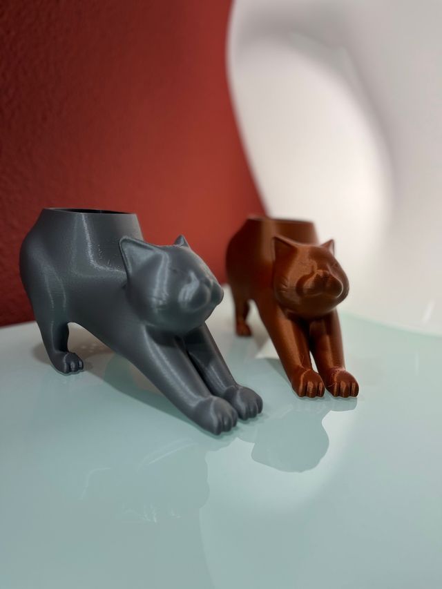 Maceta de gato impresa en 3D