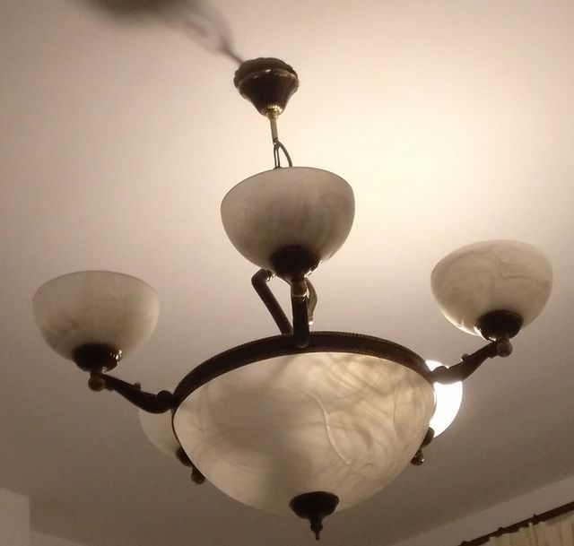 lámpara techo salón de7 bombillas, casquillo gordo