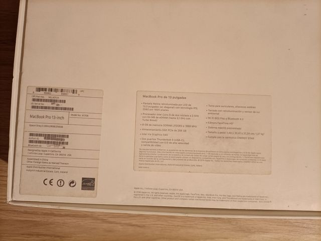 Mac book pro de Apple 256 GB 8gb ram