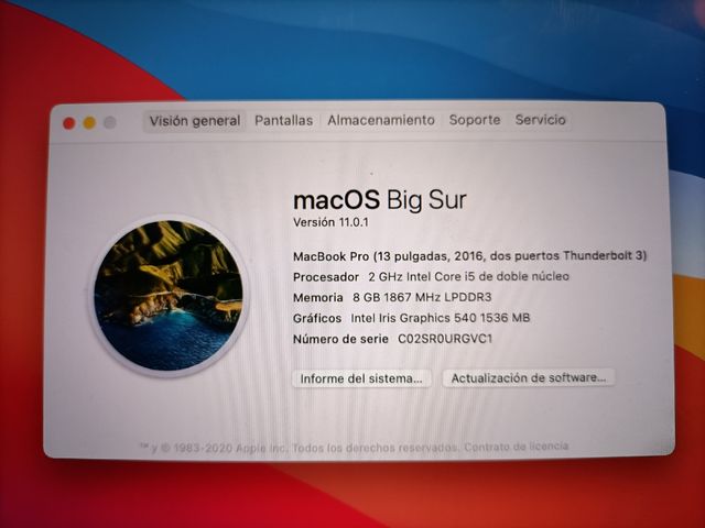 Mac book pro de Apple 256 GB 8gb ram