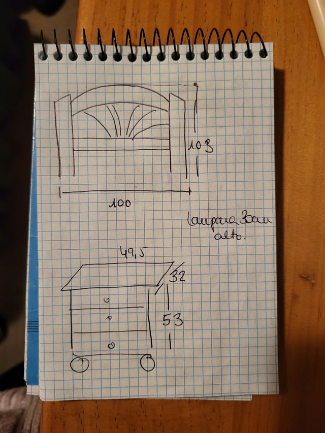 2 Cabeceros y mesillas pino macizo