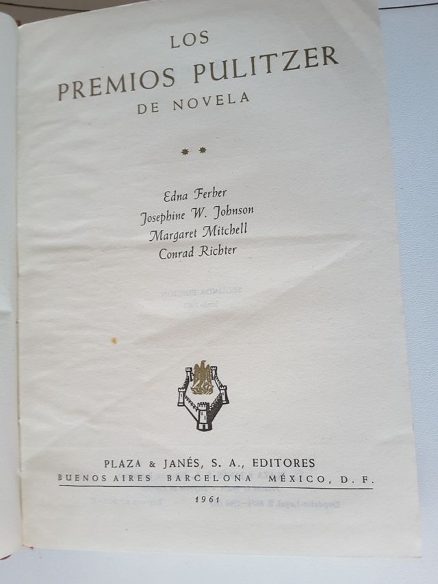 Premio Pulizter de novela. Tomos II y III por 4 €