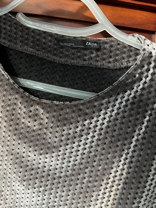 Vestido terciopelo gris fiesta ZARA talla S