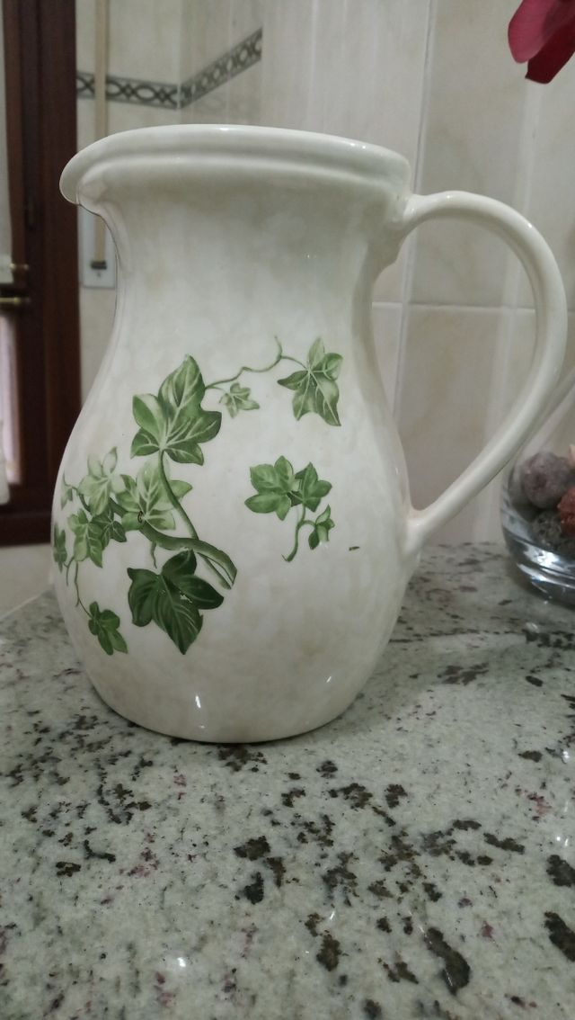 jarrón jarra ceramica y plato bandeja