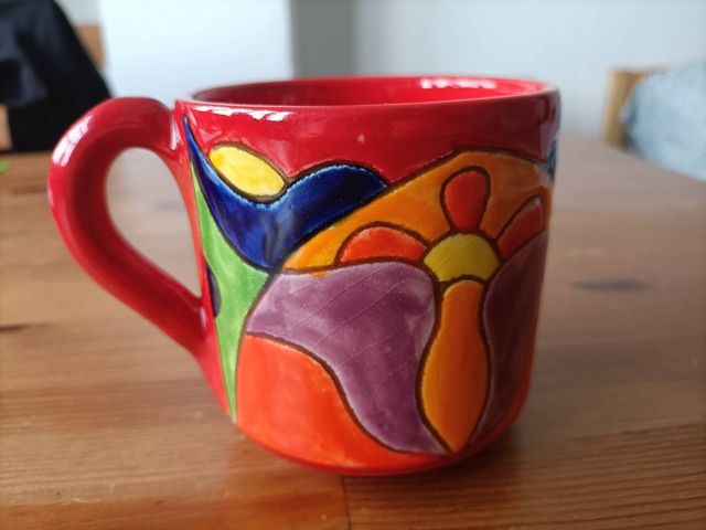 Tazza ceramica rossa artigianato Sardo