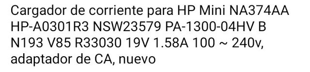 Vendo caricabatterie per mini laptop HP
