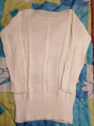 Jersey lana blanco ibicenco talla M