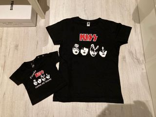 2 camisetas madre y bebé KISS 