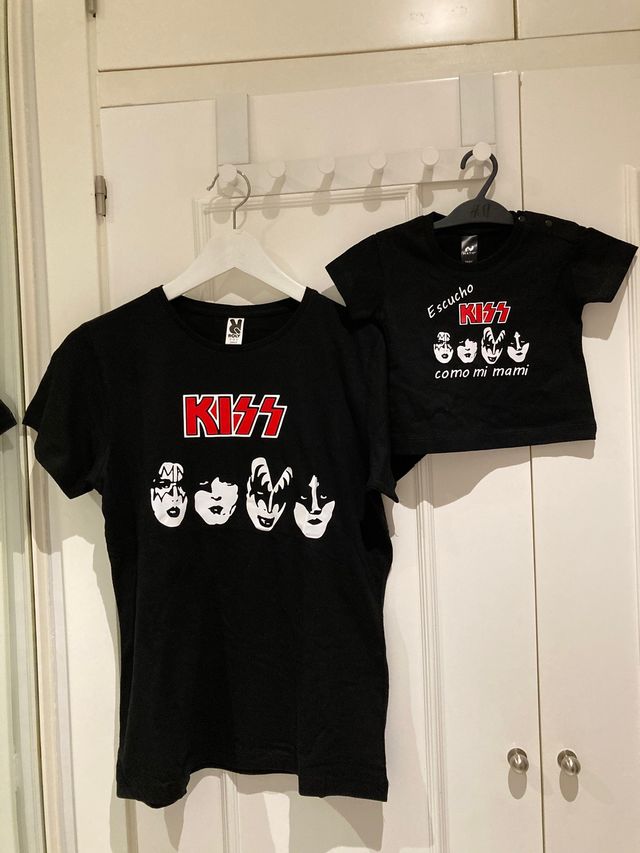 2 camisetas madre y bebé KISS 