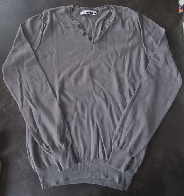 Maglioncino Scollo a V Imperial Grigio Taglia M