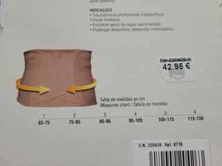 Faja lumbar talla 6