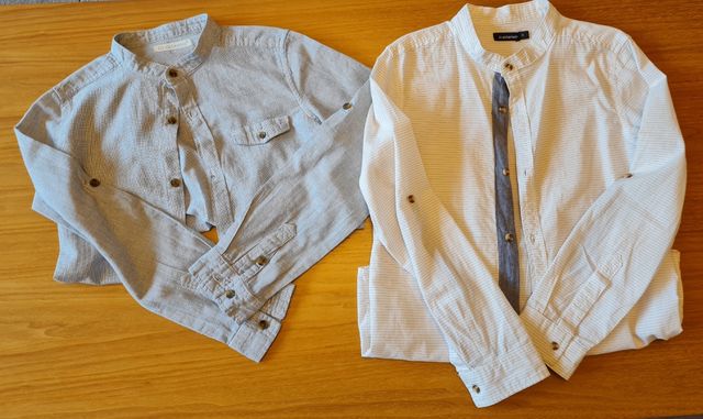 Conjunto 2 camisas niño, talla 10, cuello mao