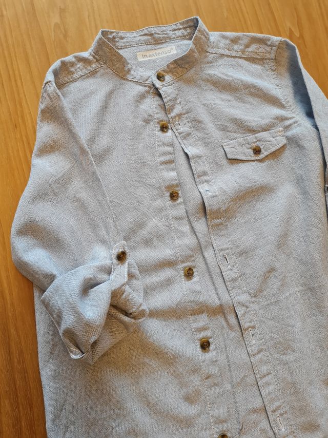 Conjunto 2 camisas niño, talla 10, cuello mao