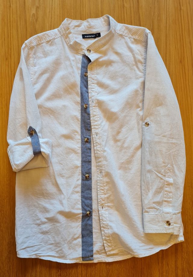 Conjunto 2 camisas niño, talla 10, cuello mao