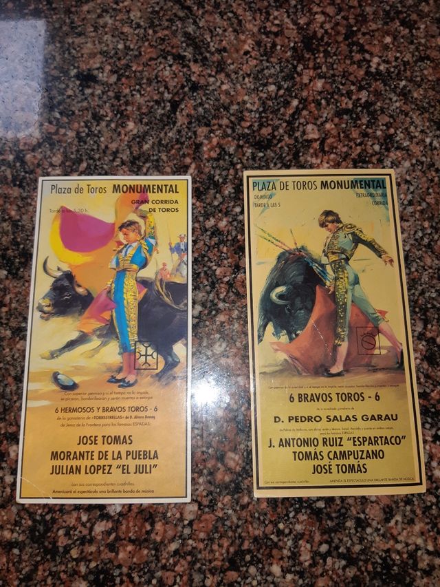 2 postales antiguas toreros