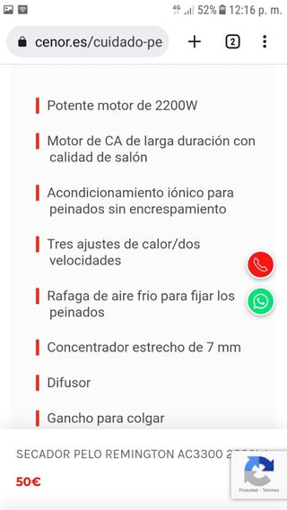 secador de pelo Remington