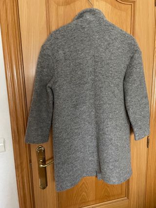Abrigo chaquetón de lana y poliéster