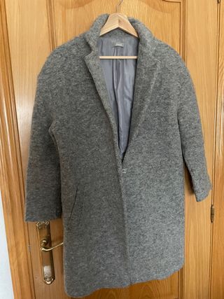 Abrigo chaquetón de lana y poliéster