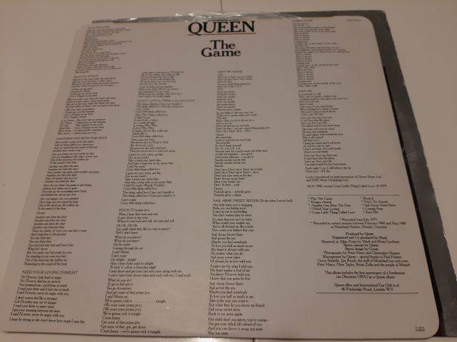 VINILO DE QUEEN -THE GAME-
