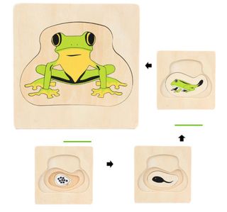 pack de tres juguetes La Rana, Gallina y Mariposa