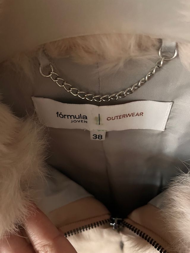 Cazadora piel rosa 38