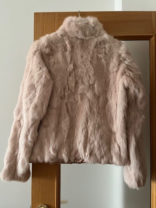 Cazadora piel rosa 38