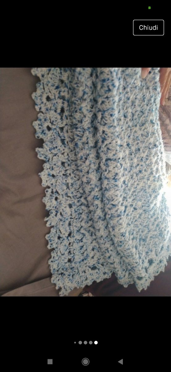 Copertina in lana 100%. Fatta a mano.