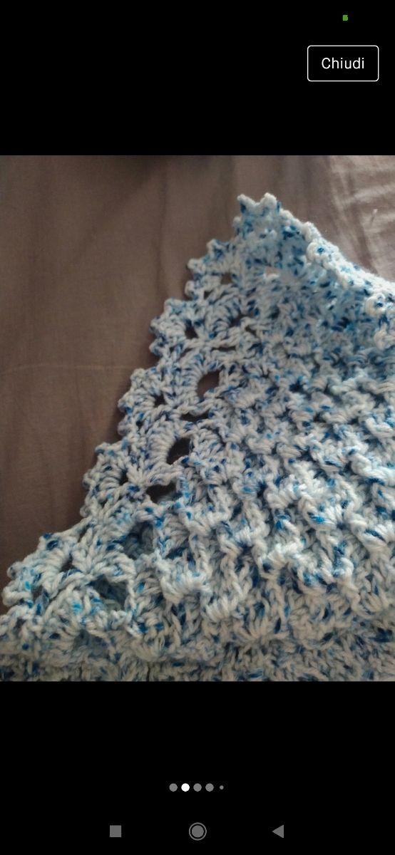 Copertina in lana 100%. Fatta a mano.