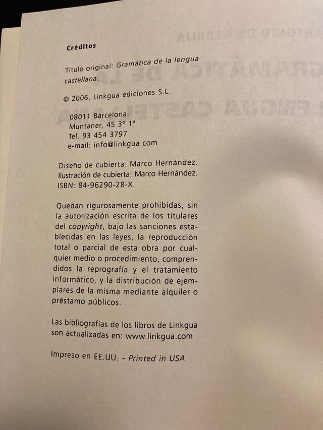 Gramática de la lengua española