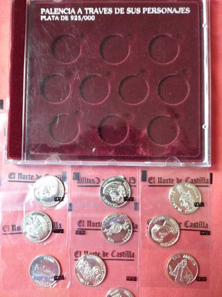 PALENCIA Y SUS PERSONAJES 10 MONEDAS PLATA 925 ml
