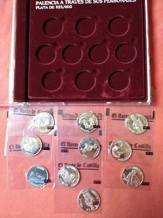 PALENCIA Y SUS PERSONAJES 10 MONEDAS PLATA 925 ml